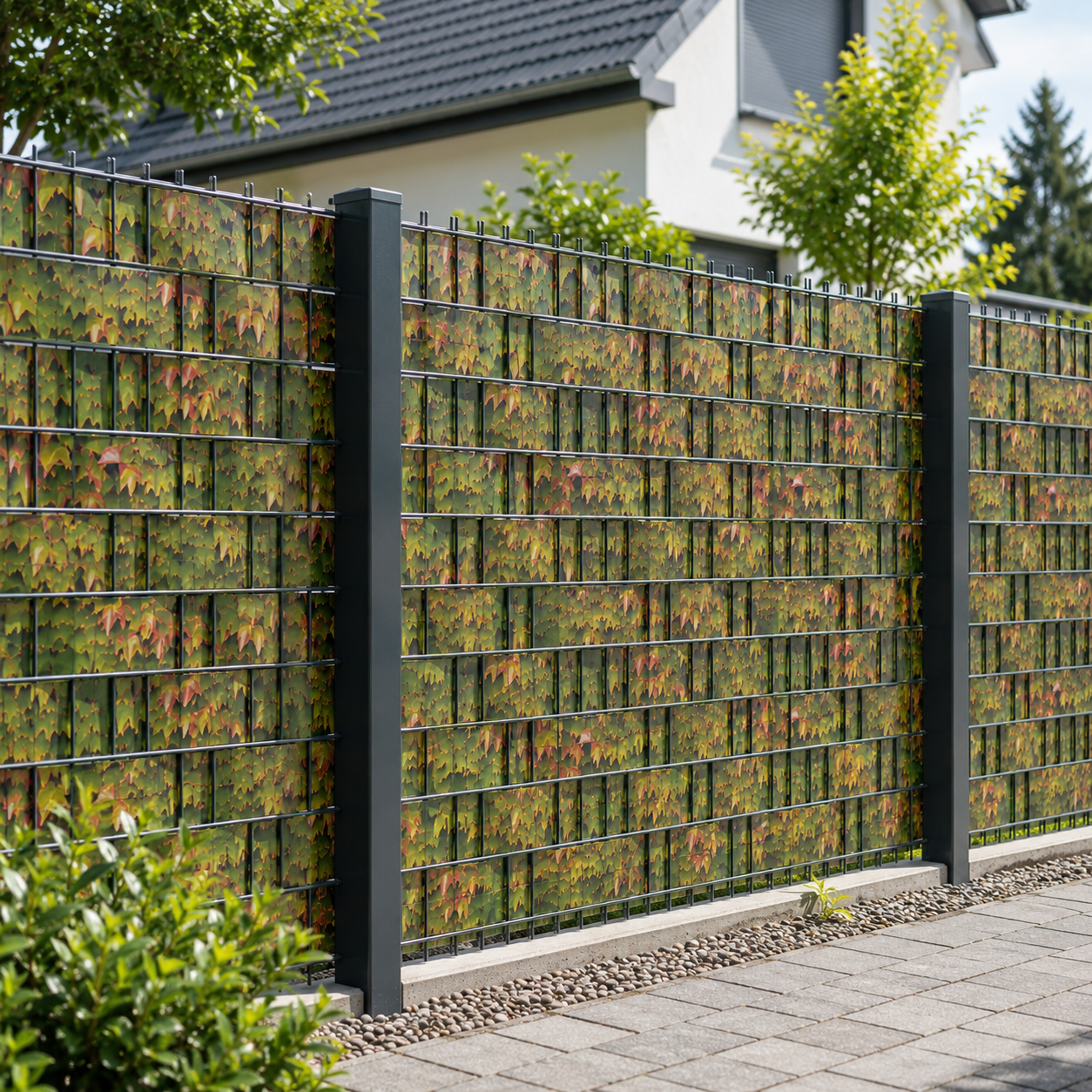 Premium Vlies Sichtschutzstreifen Pflanzenoptik