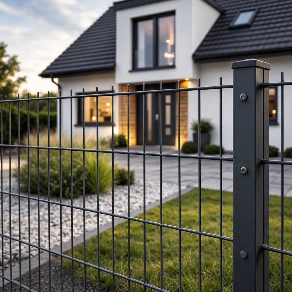 Doppelstabmattenzaun 8/6/8 mm - Masche 100x200 mm