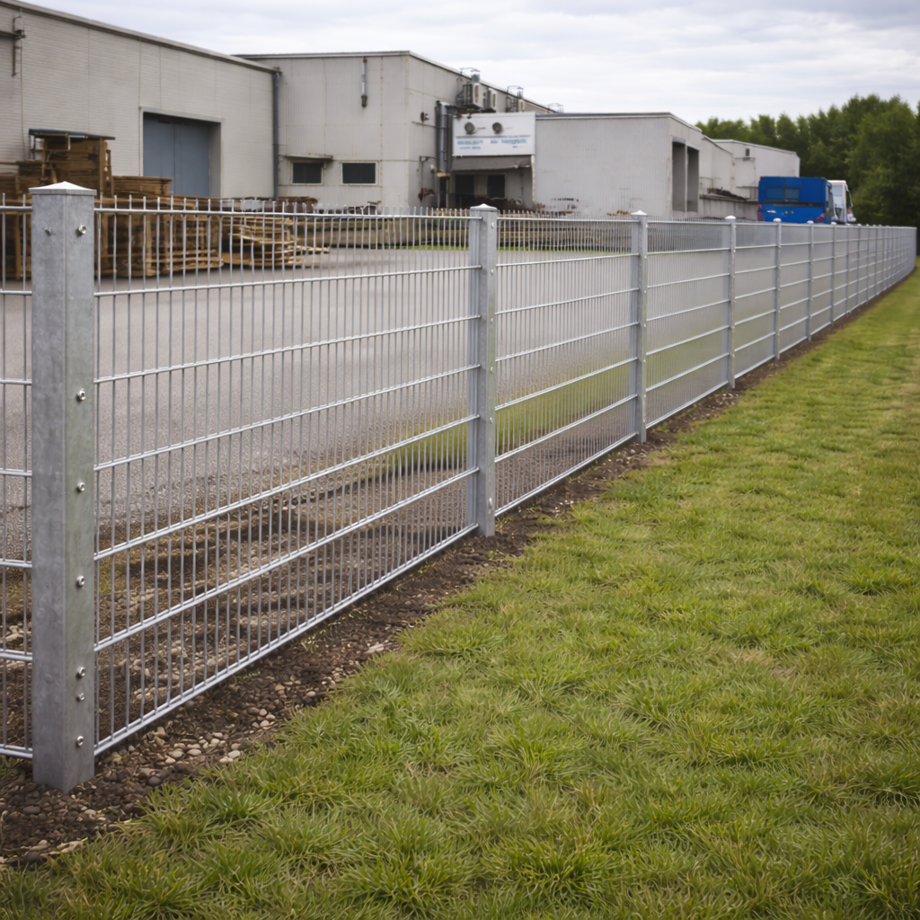 Doppelstabmattenzaun Komplett-Set 15m - 50 x200 cm Maschenweite