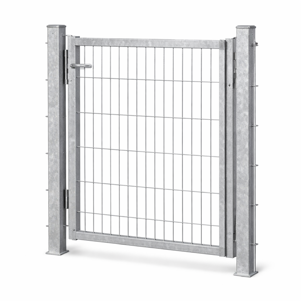 1-flügeliges Drehtor für Doppelstabzaun