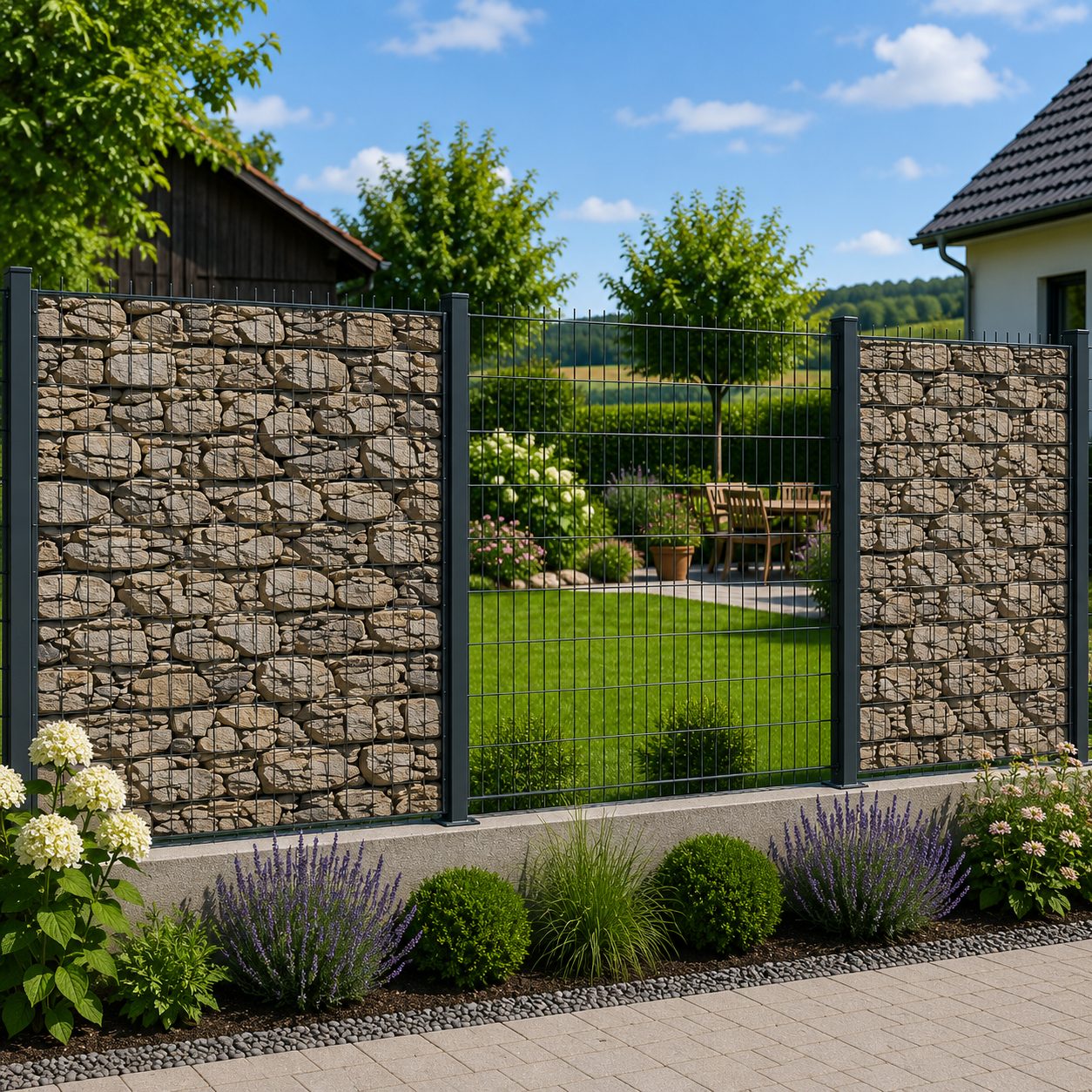 Premium Vlies Sichtschutzstreifen Steinoptik