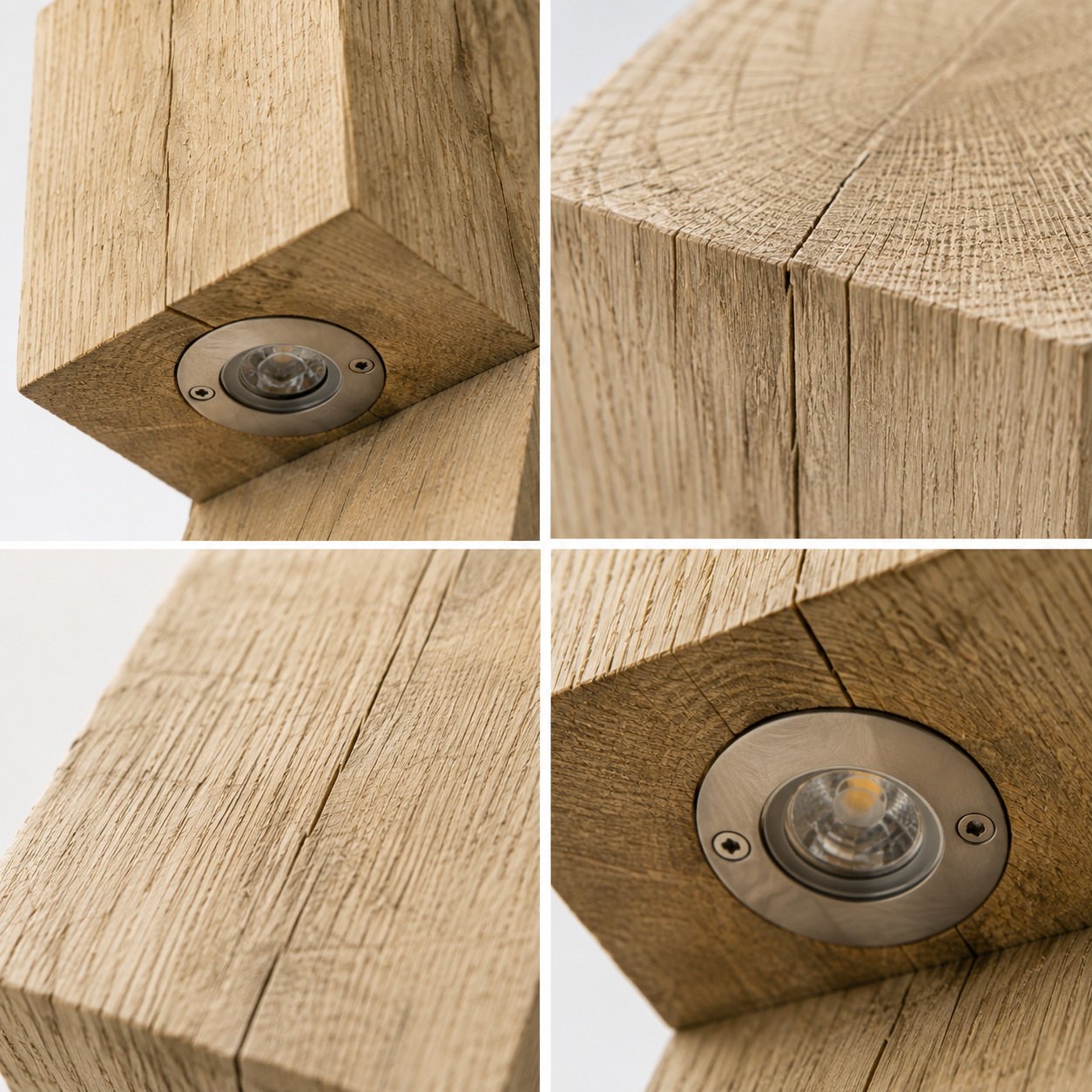 Holz-Wegeleuchte aus Edelkastanie in eckiger Form