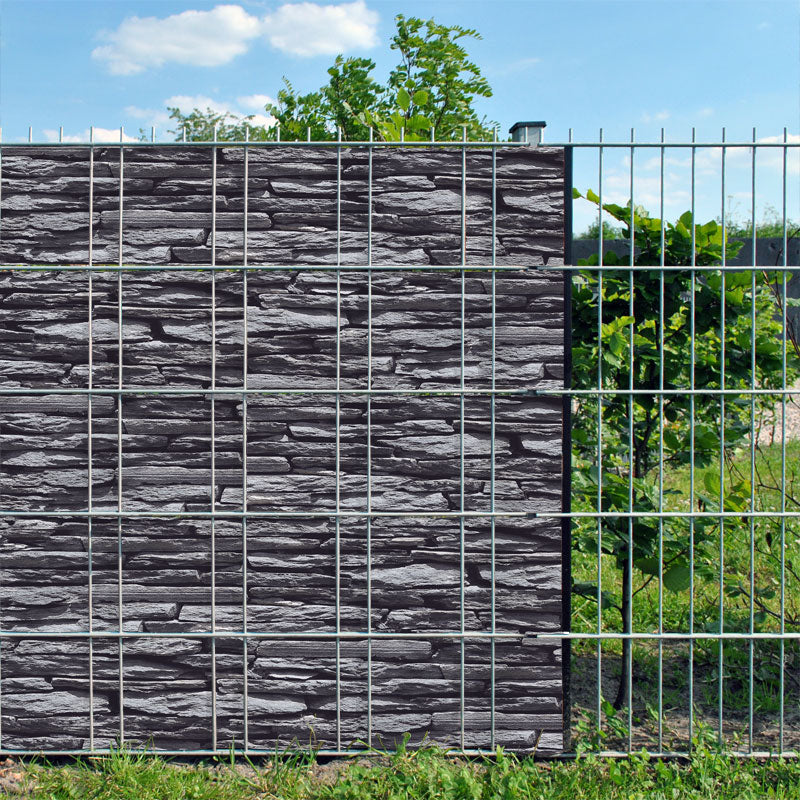 Premium Vlies Sichtschutzstreifen Steinoptik