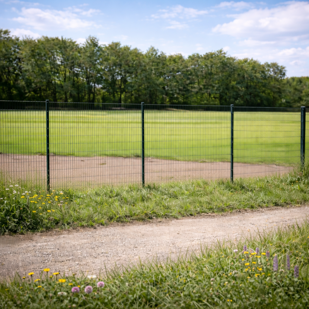 Doppelstabmattenzaun Komplett-Set 15m - 50 x200 cm Maschenweite