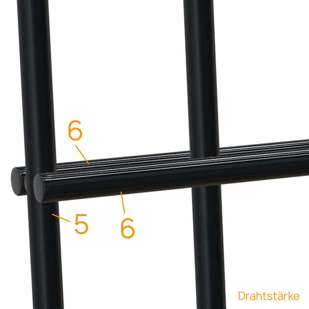 Doppelstabmattenzaun Komplett-Set 15m - 50 x200 cm Maschenweite