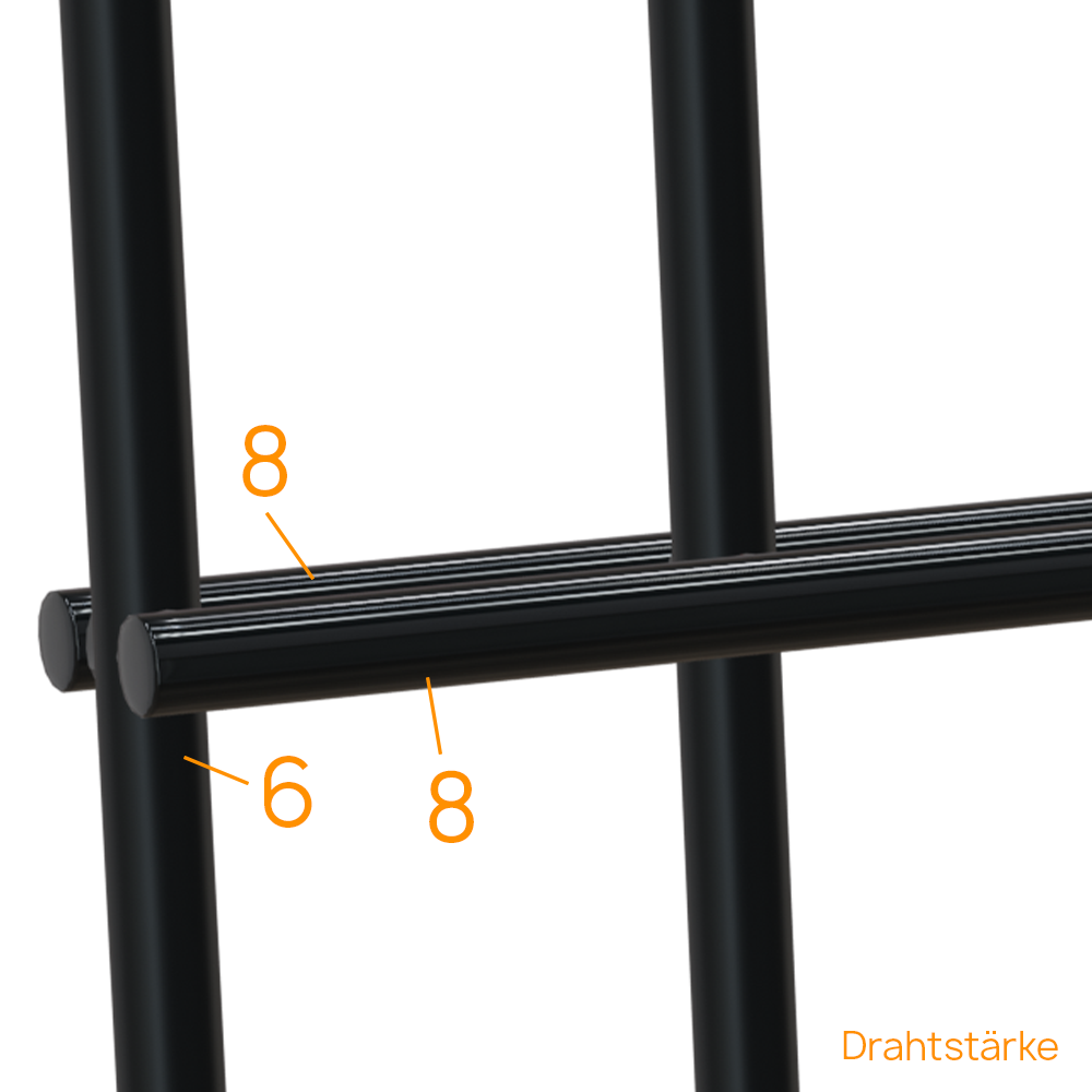 Doppelstabmattenzaun Komplett-Set 15m - 50 x200 cm Maschenweite