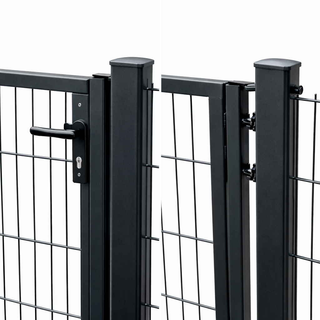 1-flügeliges Drehtor für Doppelstabzaun