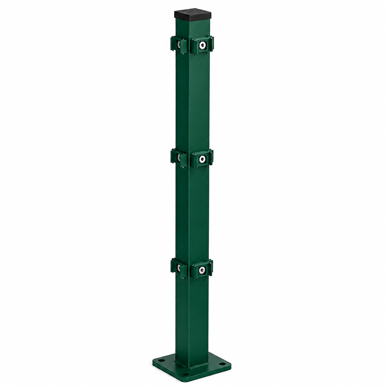 Eckpfosten mit Bodenplatte 60 x 60 mm