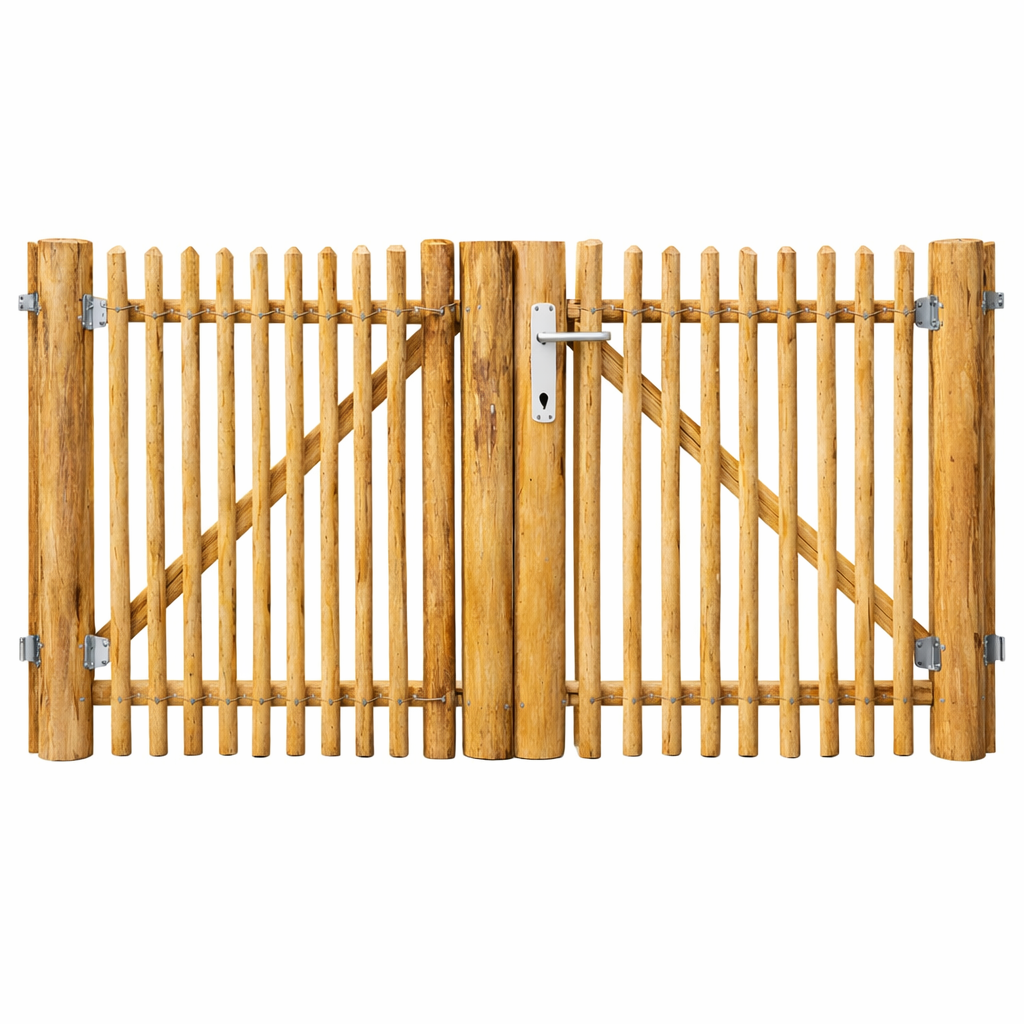 Staketenzaun Doppeltor Kastanie