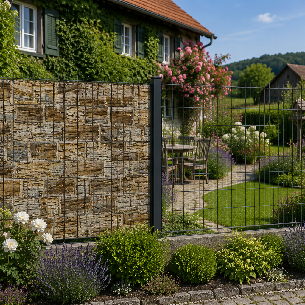 Premium Vlies Sichtschutzstreifen Steinoptik