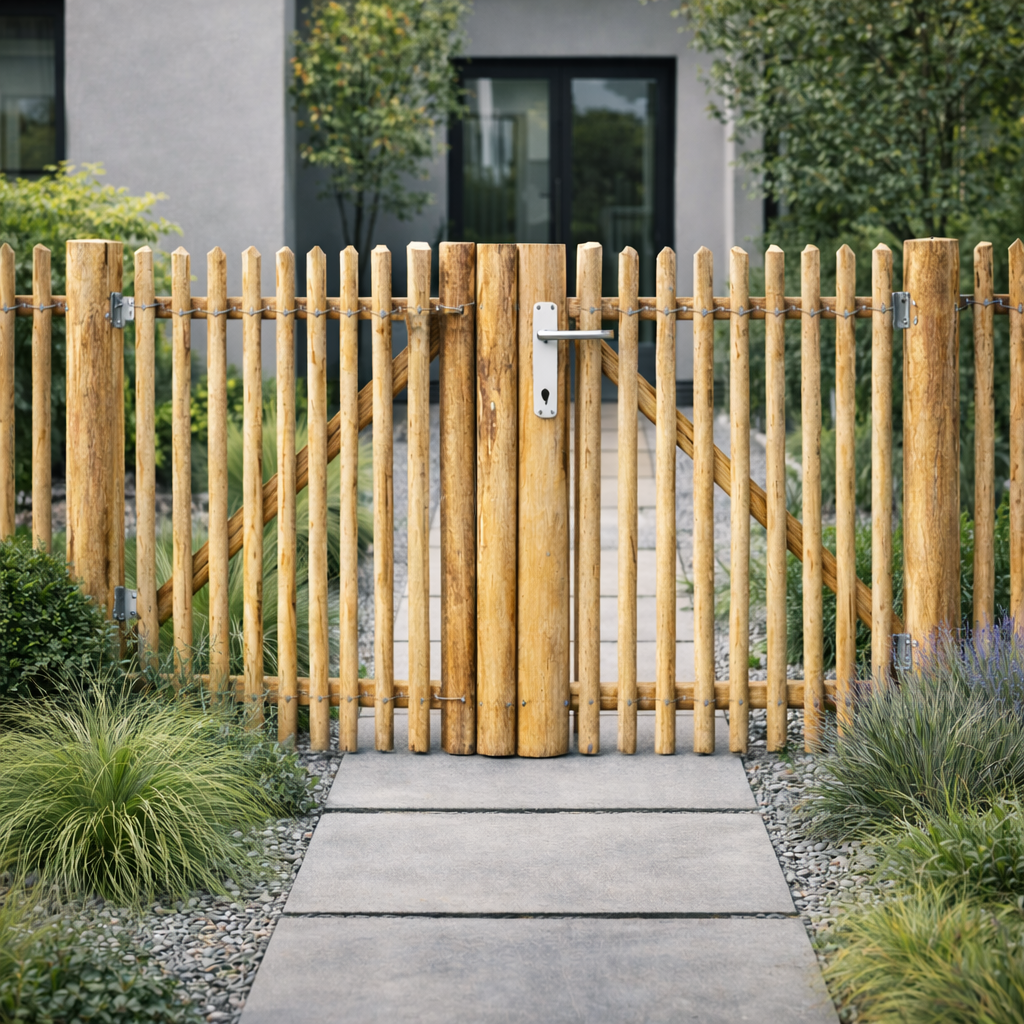 Staketenzaun Doppeltor Kastanie