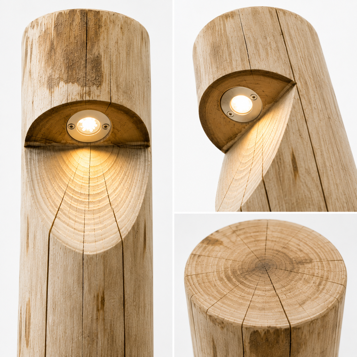Holz-Wegeleuchte in runder Ausführung