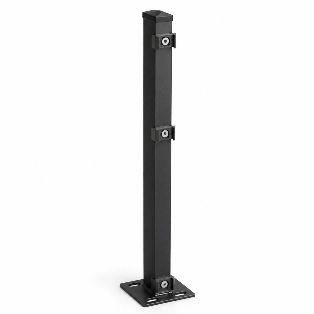 Zaunpfosten mit Bodenplatte zum Aufschrauben 60 x 40 mm