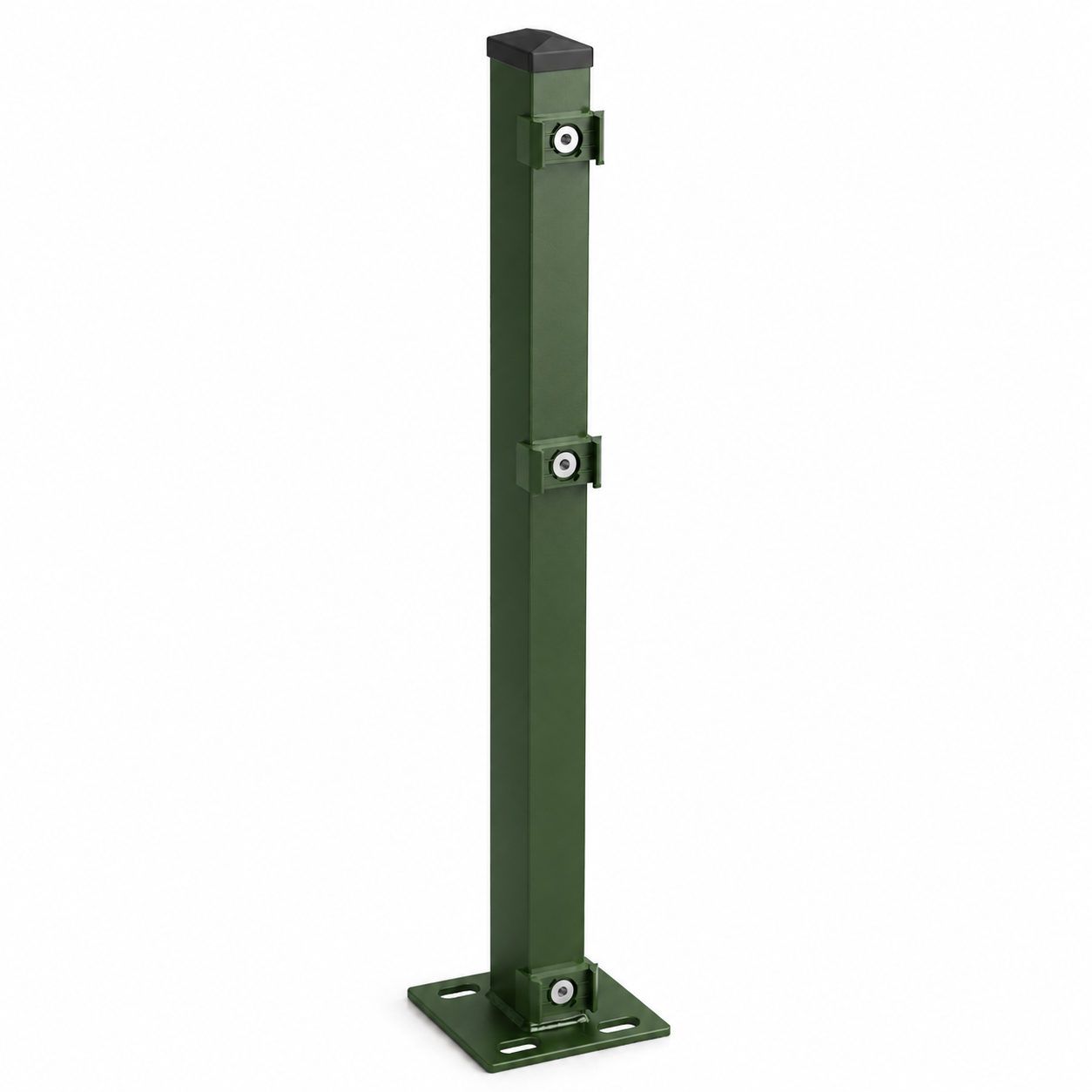 Zaunpfosten mit Bodenplatte zum Aufschrauben 60 x 40 mm